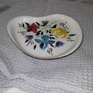 Floral Heart-Shaped Ceramic Dish
